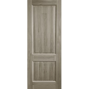 Дверь деревянная межкомнатная из массива бессучкового дуба, Классик, 3 филенки, узор